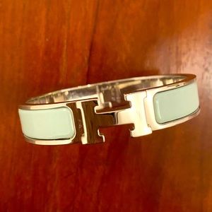 Hermes Limited Edition Mint Green Clic H Bracelet